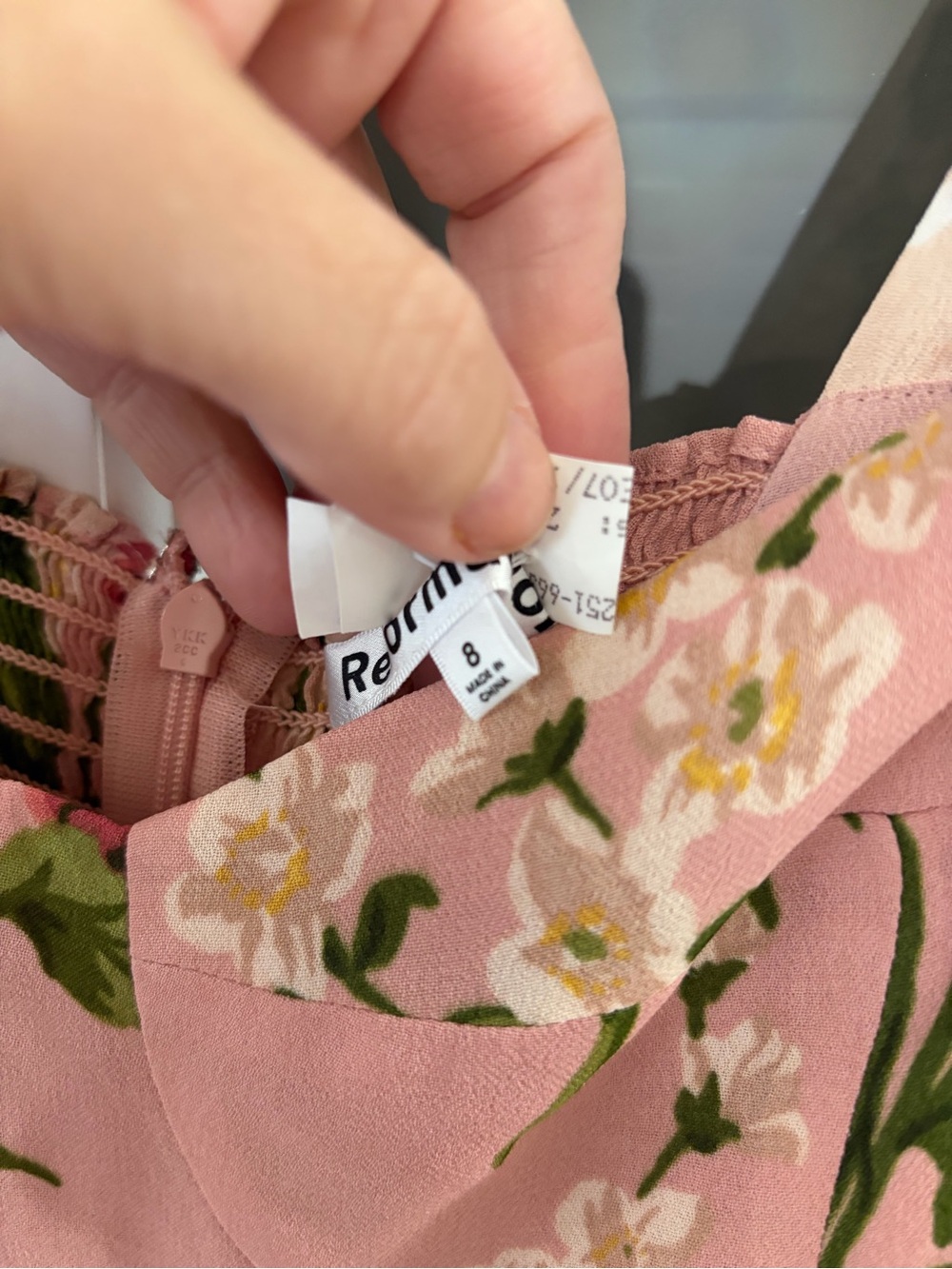 Reformation Nadira Tie Strap Dress In Rose Garden - Size 8 - Picture 9 of 10